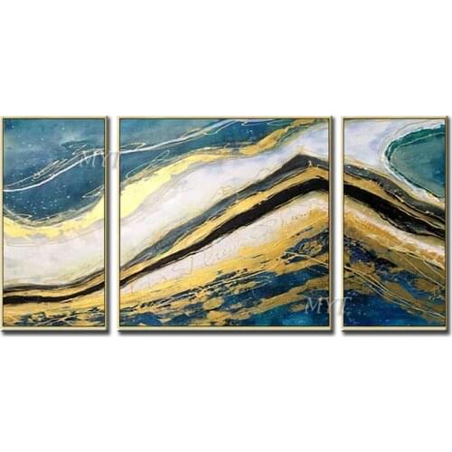 Unframe 3 PCS As 1 Set Streamlined Peak Design Picture Modern New Arrival Oil Painting On Canvas Artwork Handmade Picture