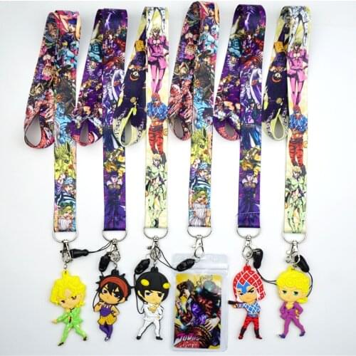 JoJos Bizarre Adventure Anime Kujo Jotaro Lanyard for Keys ID Card Badge Holder Mobile Phone Straps Webbing Necklace Keychain