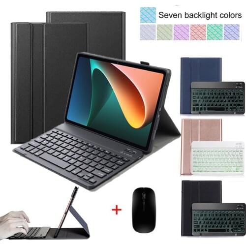 Mouse Keyboard Case for Xiaomi Mi Pad 5 Pro 11 Inch Tablet Leather Stand Cover for Xiaomi Pad 5 Backlit Bluetooth Keyboard