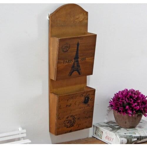 Wooden Wall Storage Shelf Decorations Eiffel Tower Wooden Decorative Wood Cabinets Double Layers Hanging Wall Cabinet Shelves