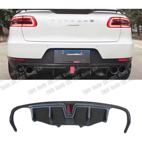 Real Carbon Fiber Rear Bumper Trunk Lip Spoiler Diffuser For Porsche Macan 2014 2015 2016 2017 2018 2019 2020 2021