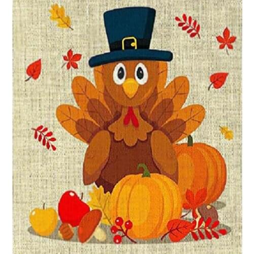 DIY Diamond Painting Kits Happy Thanksgiving Turkey Full Round Square Drill Cross Stitch Embroidery Home Decor Art Gift JX784