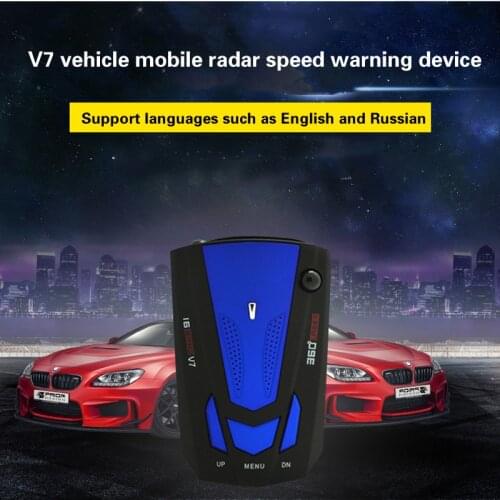Hot sale 1X DC 12v Radar Speed Detector Radar Detection Devices v7 English Russian Speedometer Mobile Speed Radar Detect protect