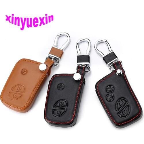 Xinyuexin Leather Car Key Cover Fob Case For Lexus ES 300h 250 350 IS GS CT200h RX CT200 ES240 GX400 LX570 RX270 Key Jacket