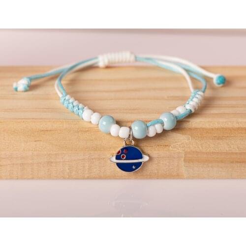 Cute Metal Drip Glaze Pendant Bracelet Hand-Wowen Gift Bracelets Bangles For women Girl Children drop shipping #XN013