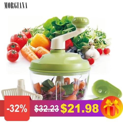 MORGIANA Multi-function Household Vegetable Choppers Shredder Garlic Cutter Manual Meat Grindees Crusher Egg Stirrer Cake Tool