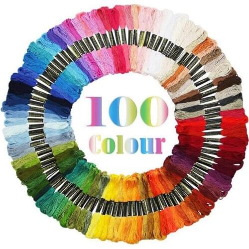 100/50 pcs Cross Stitch Cotton Embroidery Thread Floss Sewing Skeins Different Colors
