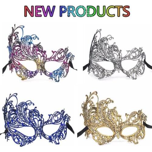 New colorful bronzing lace mask masquerade party sexy eyepatch Bachelorette Party Unicorn Party Supplies