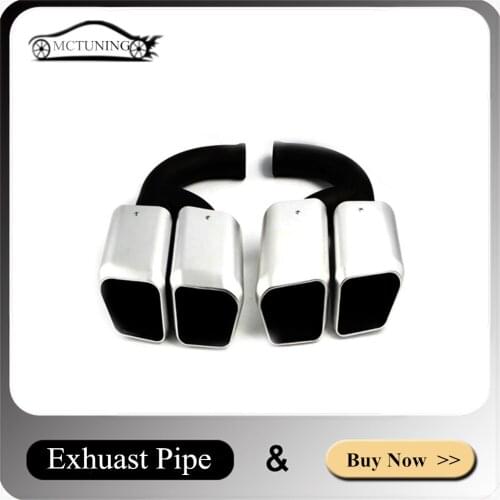 One Pair Rear Diffuser Muffler Tip End Tailpipe For Porsche Cayenne 2011-2014 Car Styling Round Style / Square Exhaust Pipe