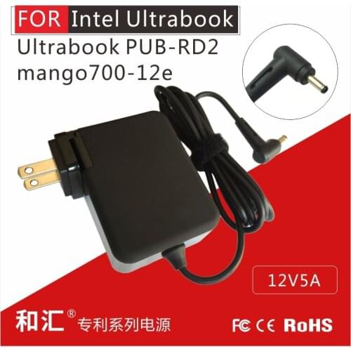 Portable 60W 12V5A 12V4.16A AC power adapter supply for Intel Ultrabook PUB-RD2, mango700-12e adapter