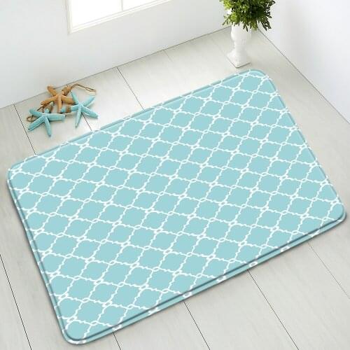 Simple Geometric Non-Slip Bathroom Mat Color Pattern Indoor Entrance Doormat Rug Absorbent Carpet Washable Foot Pads Home Decor