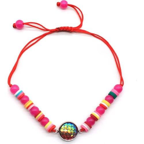 Rainbow Mermail DIY Handmade Bracelet Women Girl Bracelet Adjustabele Size Cute Birthday Gift Lovly Fashion Jewelry GB033