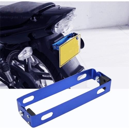 Black Metal Motorcycle Scooter Adjustable License Plate Bracket Frame Stand Motorcycle Accessories & Parts