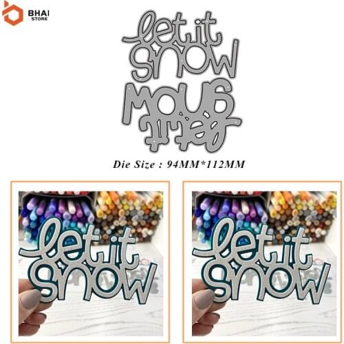 Carbon Steel Metal Cutting Die DIY let It Snow Word Suitable for decorative Scrapbook Album Festival Card Making 2021