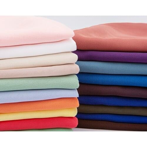 Thin Summer Solid Chiffon For Sewing Dress Cheap Fabric Other Fabric Koshibo Fabric 100% Polyester Plain Warp Woven Dyed 150cm