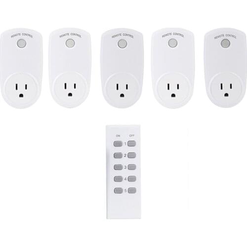 Smart Plug 433 mhz Remote Control Wireless Socket House Power Outlet Switch US Adaptor (5 Socket+1 Remote)