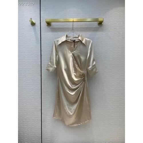 Fashion Runway Autumn Mini Dress Womens Half Sleeve Draped 2021 Sexy V-Neck Vacation Hot Sale Dress