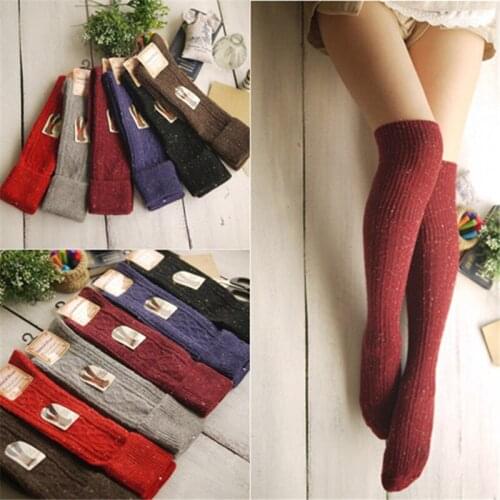 1pair Women Fashion socks Autumn winter long Knee Thick socks Womens Cotton Thigh High Sexy Socks Winter Boot Socks Wholesale