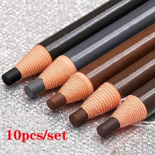 10pcs/set Eyebrow Pencil Cosmetic pencil for Eyebrows Natural Long-Lasting Tattoo Microblading Pen waterproof makeup set beauty