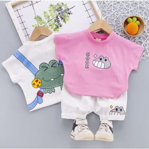 2021 Summer New Cartoon Baby Boy Clothes T-Shirt+Shorts Print Kids Clothes Sets Toddler Boy Suit Children Clothing For 1-4 Age