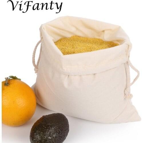 3 PackReusable Produce Bags Muslin Cotton Shopping Grocery Bags Perfect Ecofriendly Market Bags For Storing Fresh Vegetables