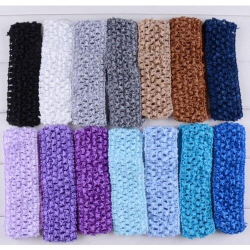 50pcs 1.5inch 4cm Elastic Stretchy Crochet Knitted Ribbon for DIY Baby Girl Headband Headwear Handmade Crafts Supplies Material