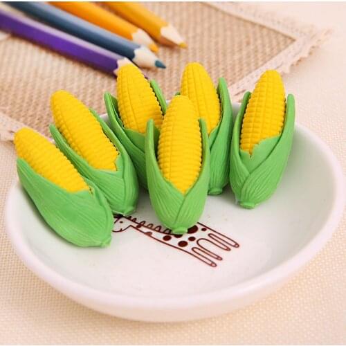 Free ship!1lot=72pc(36bag)!Corn rubber cute rubber eraser/ childrens school supplies / gift stationery