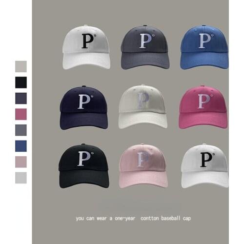 College Style Simple Letter P Baseball Cap Womens Summer Sun Hat Embroidery Style Hat Men Wearing Sun Hats Holiday Gift Hat