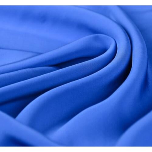 CF466 1meter Solid Blue Tencel Cotton Fabric Imported Coloured Glaze Summer Thin Silk Satin Fashion Garment Fabrics For Women