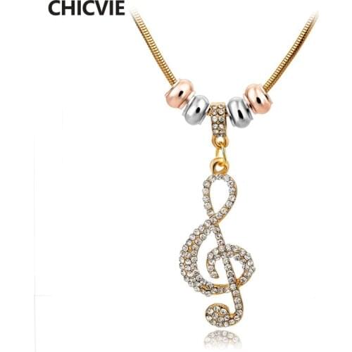 CHICVIE Long Wedding Gold Color Beads Necklaces For Women Crystal Necklace Statement Ethnic Jewelry Vintage Accessories