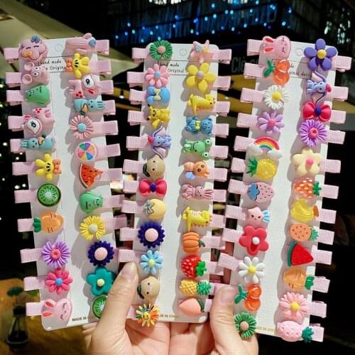 10 Pcs/Set Baby Girls Cute Cartoon Fruit Flower Ornament Hair Clips Children Lovely Hairpins Kid Hair Accessories Baby Hairpin