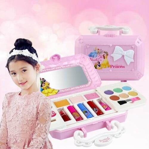 Disney Children Makeup Training Toy Cosmetics Set Toy Cute Play House Children Gift Kit Washable Party Cosmetics