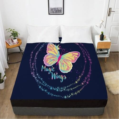 Elastic fitted sheet bed sheet With An Elastic Band 150x200/180/200/160x200 Mattress Cover Bed cover 1pc Butterfly Magic