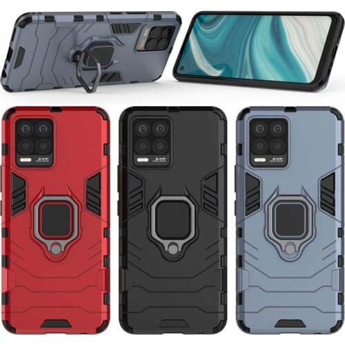 Hybrid Shockproof Armor Cases For OPPO Realme 8 Pro Case Ring Holder Phone Case Realme8 Hard Protective Cover Funda