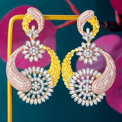 GODKI 57mm Trendy Big Bold African Drop Earrings For Women Wedding Party Indian Dubai Bridal Jewelry boucle d'oreille femme Gift