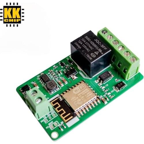 KKCHIP 1Pcs Green ESP8266 10A 220V Network Relay WIFI Module Input DC 7V~30V 65x40x18mm Modules