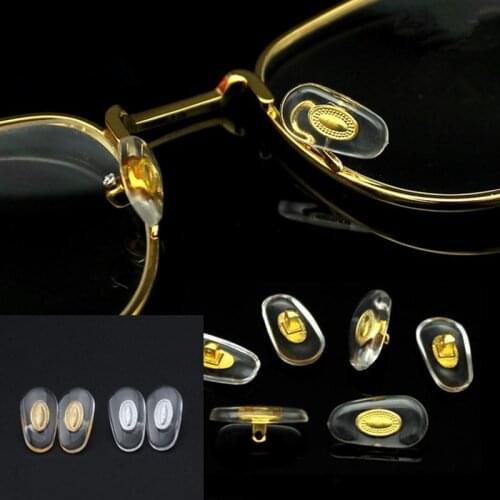 5Pairs Useful Adhesive Silicone Nose Pads Glasses Nose Pads Non-slip White Gold Thin Nosepads For Glasses Eyeglasses Sunglasses