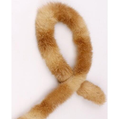 Brown Khaki Cow Yellow Artificial Rabbit Fur Ribbon Tapes Furry Fluffy Trim Trimming DIY Home Decor Sewing Costume Crafts