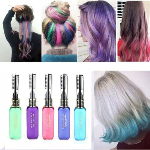 Fashion 1 Piece Disposable Color Hair Cream Hair Dye Temporary Non-toxic DIY Fashion Party Dye Pen Hair Salon 12 Color