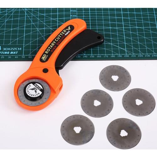 INNE Rotary Cutter Kit 45mm Leather Slice Tool Alloy Steel Scroll Wheel Knife Circular Blade Fabric Patchwork Sewing Handmade