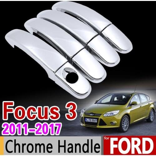 For Ford Focus 3 2011-2017 Chrome Handle Cover Trim Set MK3 MK3.5 2012 2013 2014 2015 2016 Car Accessories Stickers Car Styling