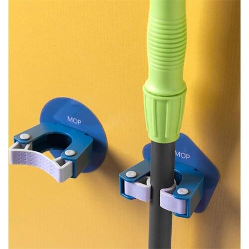Wall Mounted Mop Holder Household Storage Broom Hanger Mop Hook Racks Clip Mop Storage Rack Hanger Organizer