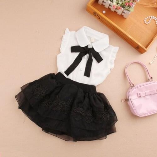 New 2016 Summer Kids Girls Clothes Children Clothing Fashion Single-breasted Chiffon Vest Cut Bow School Girl Vest Age 2-16Y