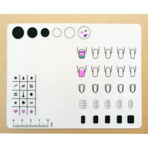 1Pcs Silica Gel Nail Polish Filling Plate Manicure Table Nail Form Tips Silicone Mat Nail Art Color Display Nails Accessoires