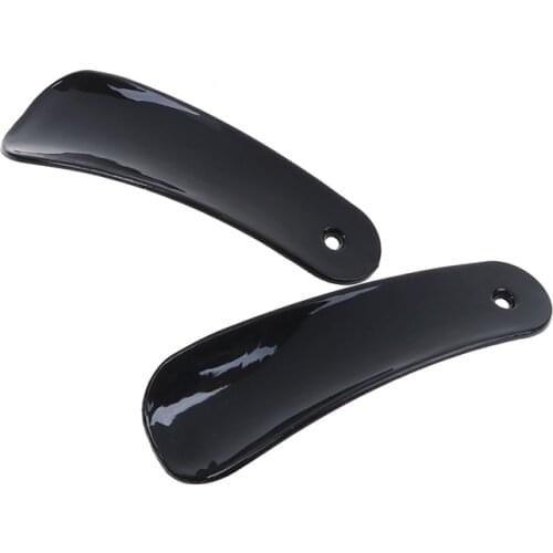 2pcs Professional Shoe Horn Spoon Shape Shoehorn Black Plastic Lifter Flexible Sturdy Slip Shoe Horns Shoe Accessories