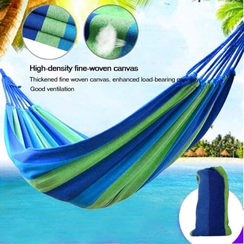 Widen Garden Hammock Portable Travel Camping Hanging Hammock Swing Sleeping Bed Lazy Chair Canvas Hammocks 1set