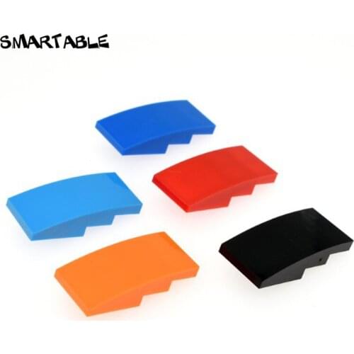 Smartable Slope Curved 4x2 No Studs Building Blocks MOC Parts DIY Learning Toys Set Compatible Major Brands 93606 City 50pcs/lot