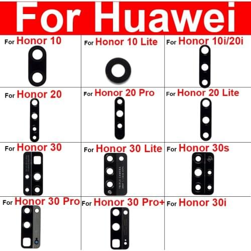 Back Camera Glass Lens For Huawei Honor 10 10i 20 20i 20S 30 30S Lite Pro Plus Rear Camera Glass Lens With Sticker Glue Parts