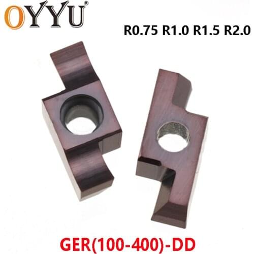 OYYU Special Slot Inserts for small Diameter End Face GER100-400 GER200 GER300-DD Circular Trough R0.75 R1.0 R1.5 R2.0 Cutter