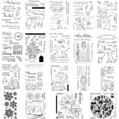 Cutting Dies Corresponding Clear Stamp Seasons Greetings Easter Bunny Christmas Tree Santa Claus DIY Card Making Crafts Stencil